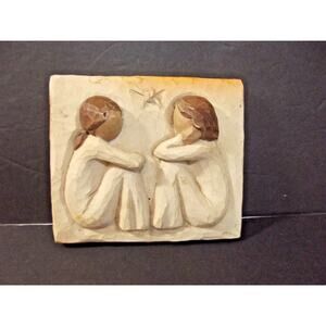Willow Tree Friendship FOREVER TRUE FOREVER FRIENDS 2001 Plaque Figure Sculpture